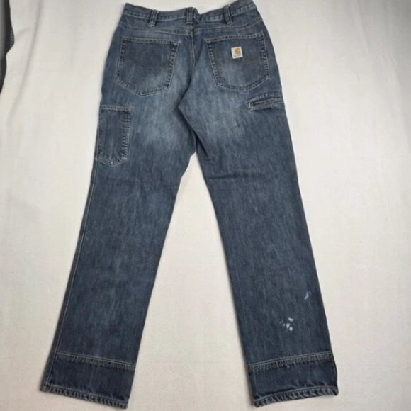 CARHARTT Men's Size 33x32 Utility Jeans Carpenters Relaxed Fit Flaws ReadCARHART - Picture 2 of 6